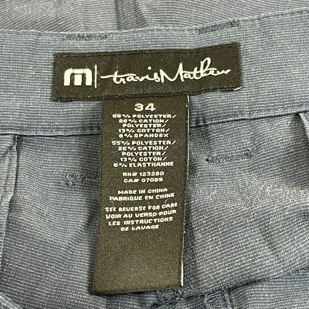 Travis‎ Mathew Chino Shorts Mens Sz 34 Navy Blue Pockets Performance Golf